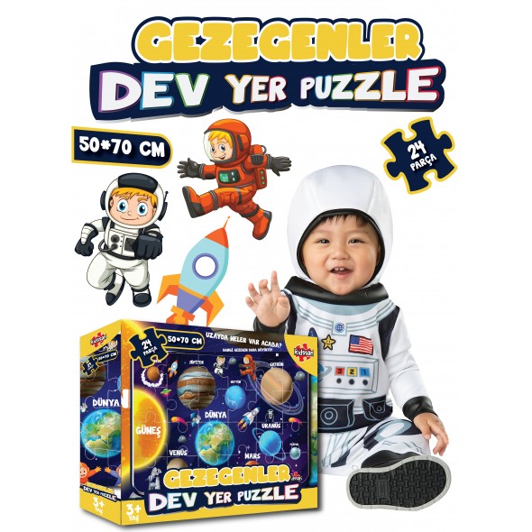 Gezegenler  Dev Yer Puzzle 50*70 cm 